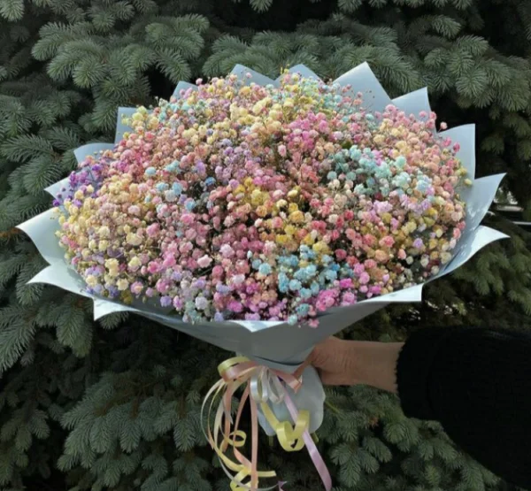 Букет из Радужной Гипсафилы